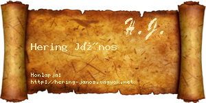 Hering János névjegykártya